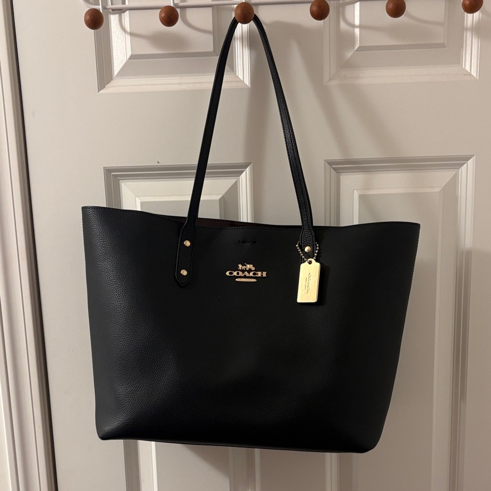 Coach Black Pebbled Leather Tote